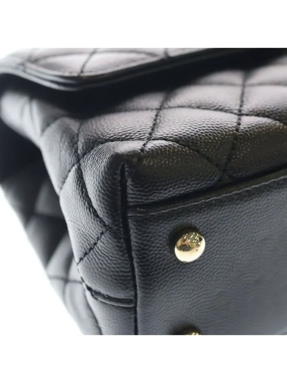 Chanel Coco Handle XS Quilted Caviar Leather 2-Way Hand Chain Shoulder Bag Gold